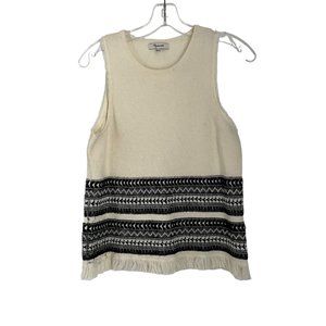 Madewell Villagrove Bright Ivory White Sleeveless Sweater Tank Top Small S